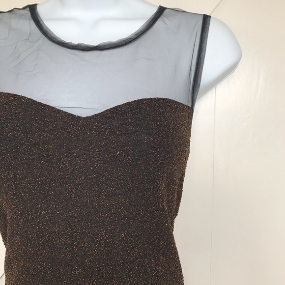 Gold glitter cocktail formal dress - Picture 3 of 5